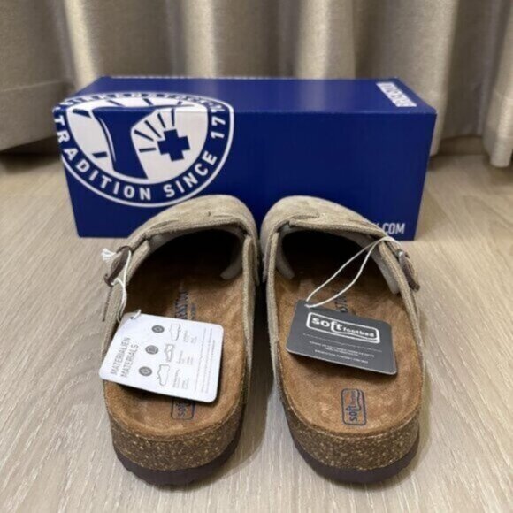 Birkenstock Suede Mules in Light Gray - Picture 4 of 5